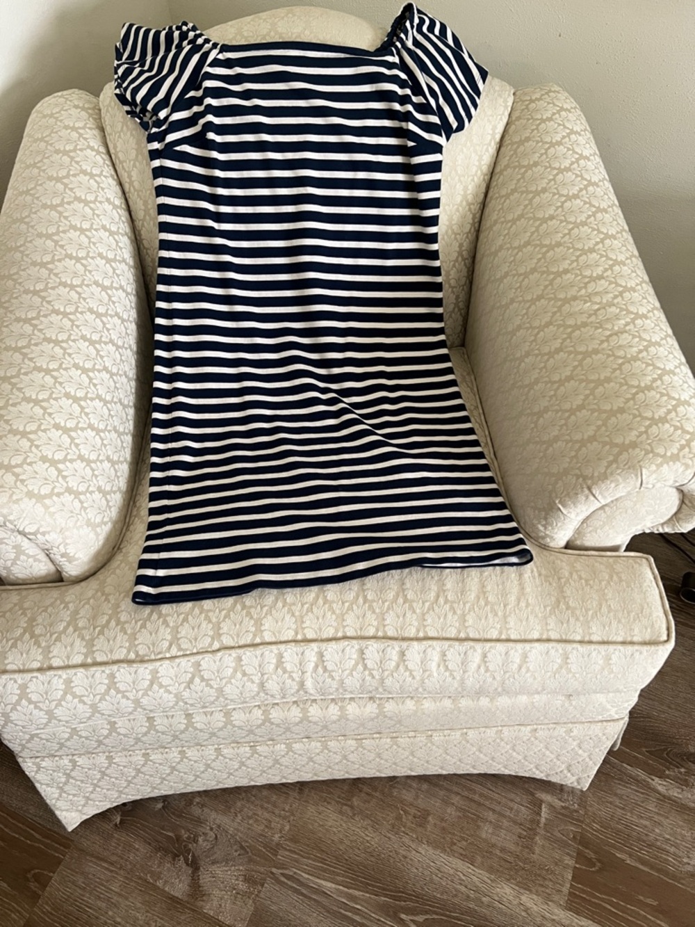 Lauren Ralph Lauren Navy and White Striped Midi Dress